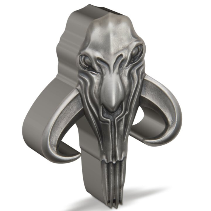 Niue: Star Wars The Mandalorian - Mythosaur 2 uncje Srebra 2023 Antiqued Shaped Coin