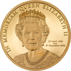 Islas Cook: In Memoriam Reina Isabel II 0.5 gramos Oro 2022 Proof