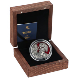 Niue: Mitikus lények - Harpy színes 5 dolláros ezüst 2024 magas dombornyomott antikolt érme