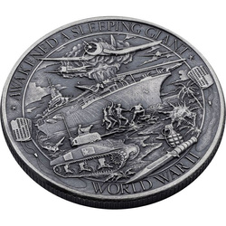 Patriot: World War II 1 oz Silver 2019 Antiqued Round Coin