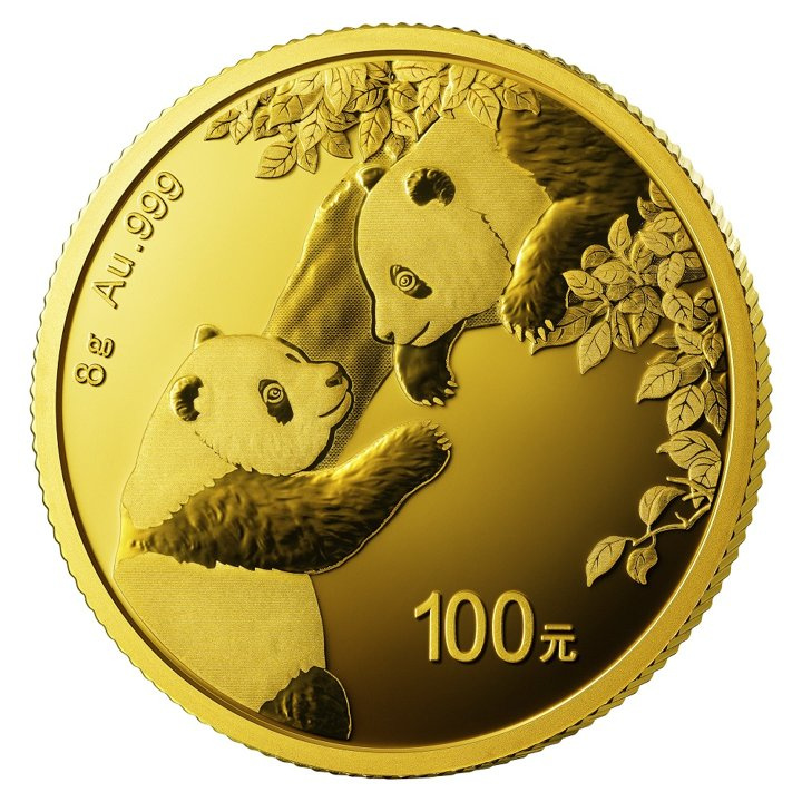 Panda chinois 8 grammes d'or 2023