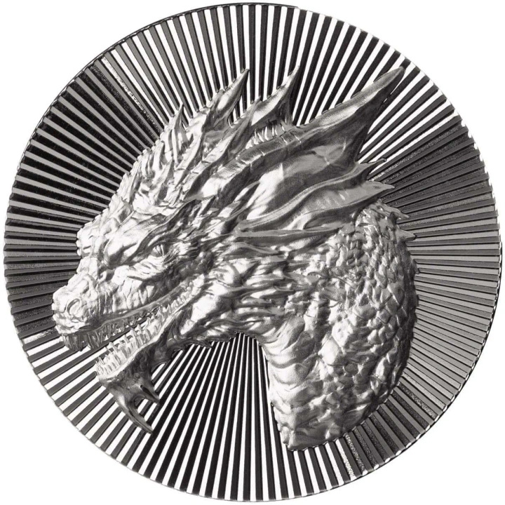 Medalie de argint Scottsdale Mint: Dragon Stacker 2 uncii de argint