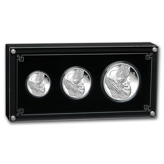 Lunar III: Año del Ratón Set 3.5 oz Plata Proof
