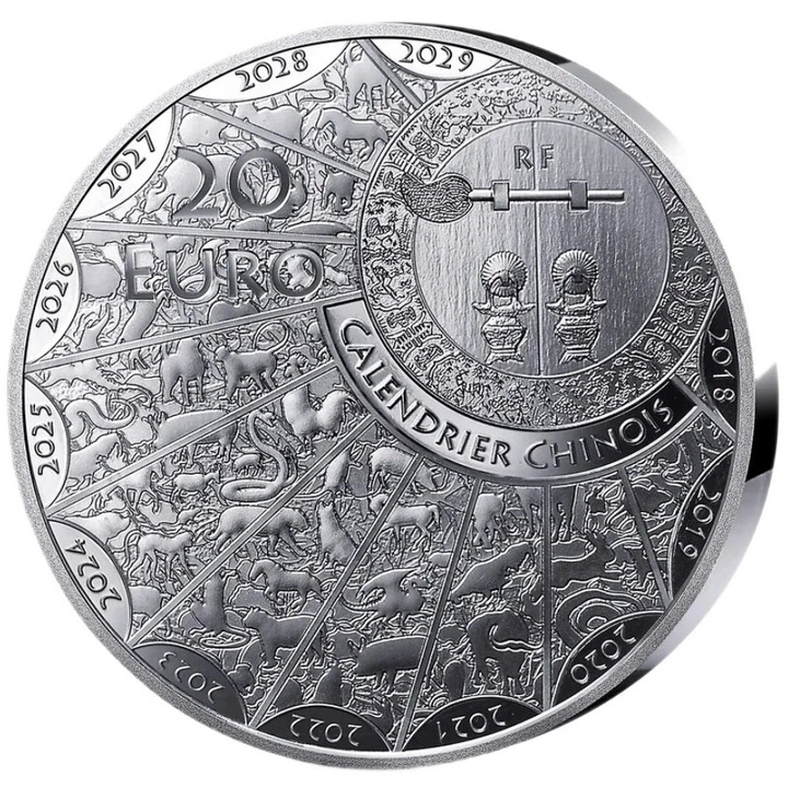 Stříbrná mince Monnaie de Paris: Rok Kozy 1 unce stříbra 2027 Proof High Relief