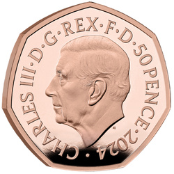 Dinosaurs: Iconic Specimens - Stegosaurus 50p Złoto 2024 Proof