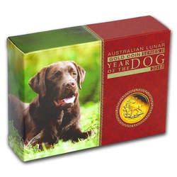 Lunar II: Año del Perro 1/10 onza Oro 2018 PROOF