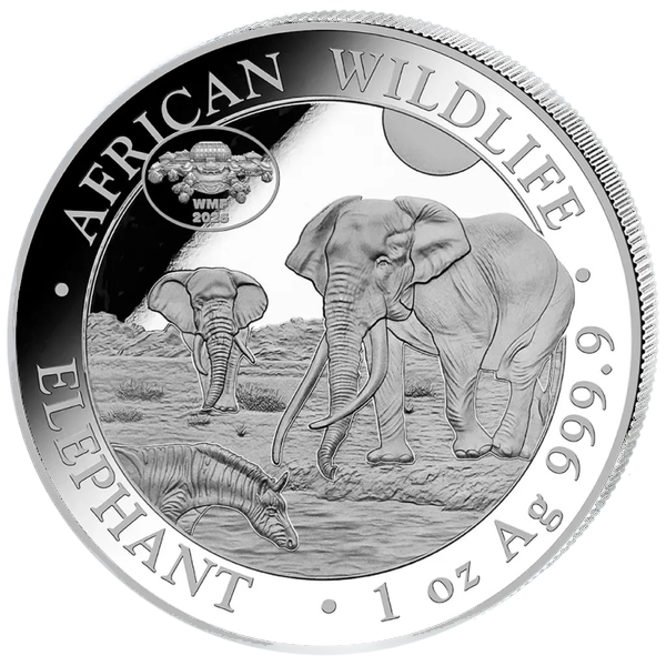 African Wildlife: Somali Elephant 1 oz Silver 2026 Privy Mark WMF Berlin
