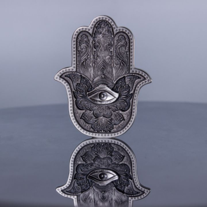Hamsa 2 oz Silber 2022 Stackable High Relief Antiqued
