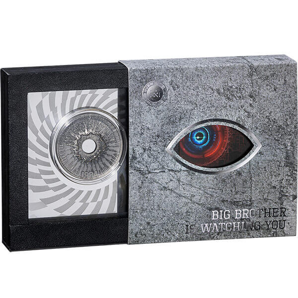 Camerun Big Brother is Watching You 2 oz Argint 2023 High Relief Antique Finish