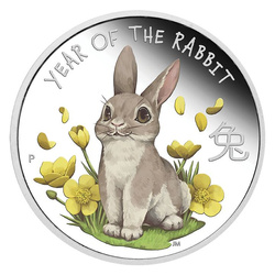 Tuvalu: Baby Rabbit színes 1/2 uncia ezüst 2023 Proof