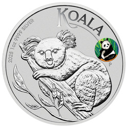 Koala 1 oncia d'argento 2025 Panda Privy Mark (Beijing International Coin Exposition)