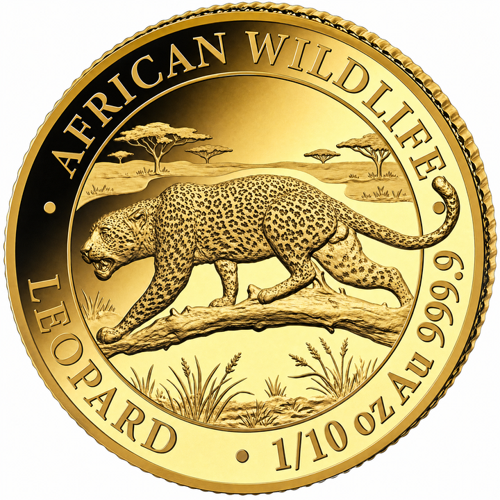 Złota Moneta African Wildlife: Leopard 1/10 uncji Złota 2026