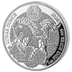 Rwanda: Lunar – Año del Caballo 1 onza de plata 2026 Proof