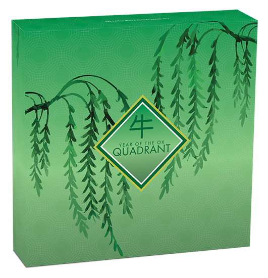 Tuvalu: A Bika éve Négyzet Színes 1 uncia ezüst 2021 Proof