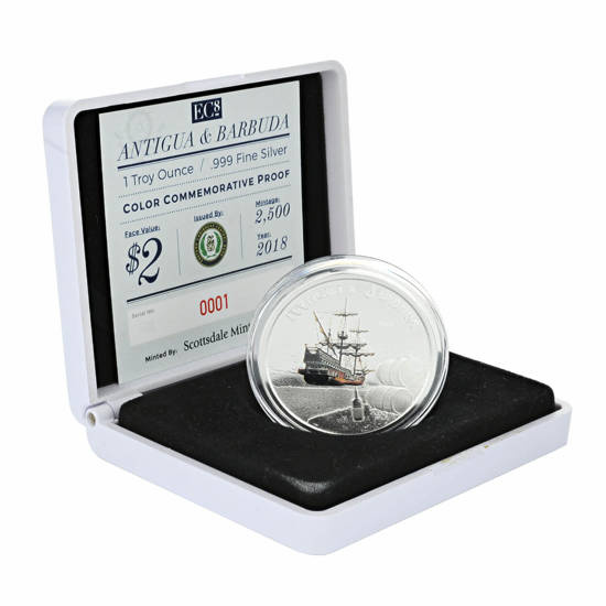 Antigua & Barbuda: Rum Runner colored 1 oz Silver 2018 Proof