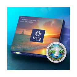 Anguilla: Regatta coloreada 1 onza de plata 2024 Proof