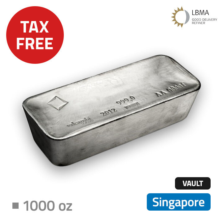 Investment Silver 1000 oz Accredited Mint – Stored in Duty-Free Vault Singapore (Malca-Amit)