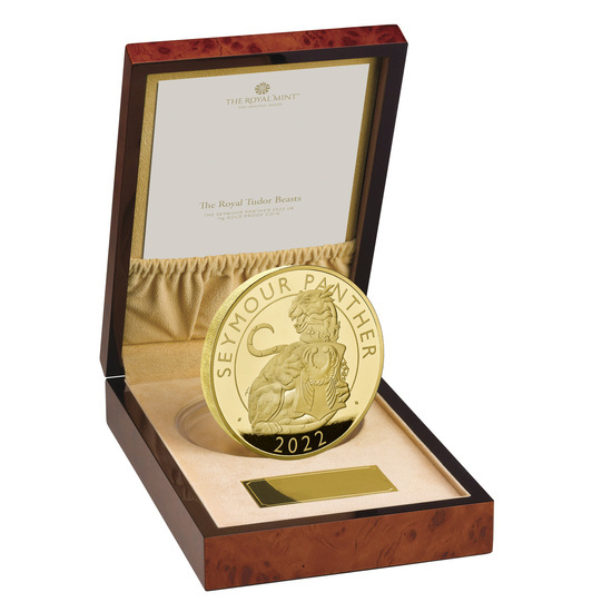 The Royal Tudor Beasts: Seymour Panther 1000 grammi d'oro 2022 Proof
