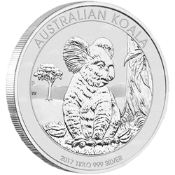 Koala 1000 gramos de plata 2017