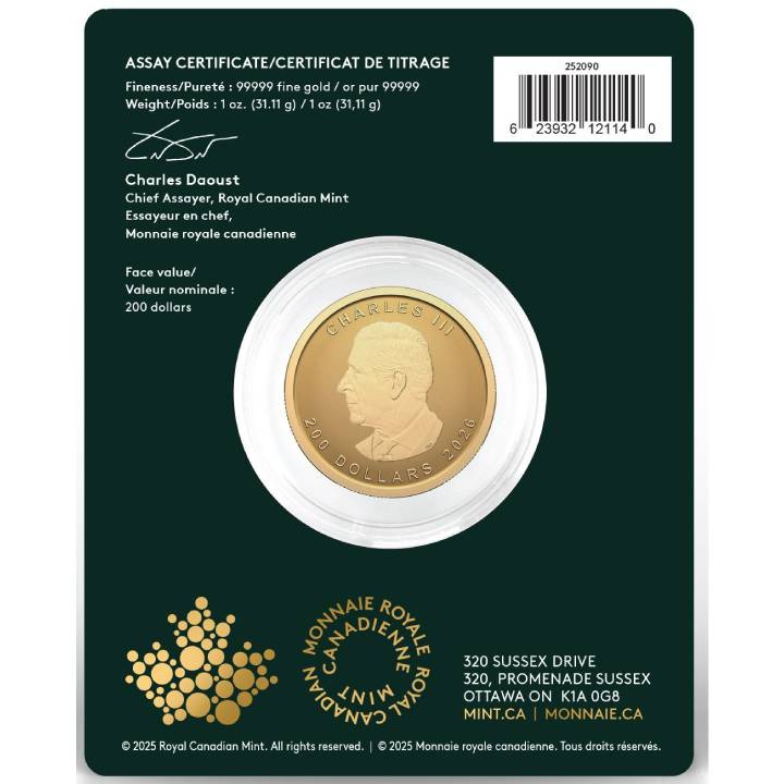 Canada: Our Purest Maple Leaf – 1oz Pure Gold Maple Leaf 2026