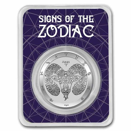 Tokelau: Zodiac Series - Baran 1 uncja Srebra 2022 Slab 