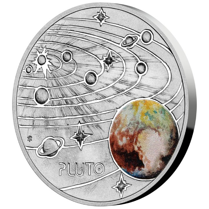 Niue: The Milky Way - Pluto coloured $1 Silber 2022 Proof