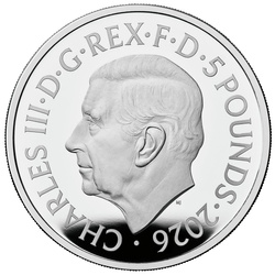 Ritratti della regina Elisabetta II - Effigie di Mary Gillick £5 Argento 2026 Proof Piedfort