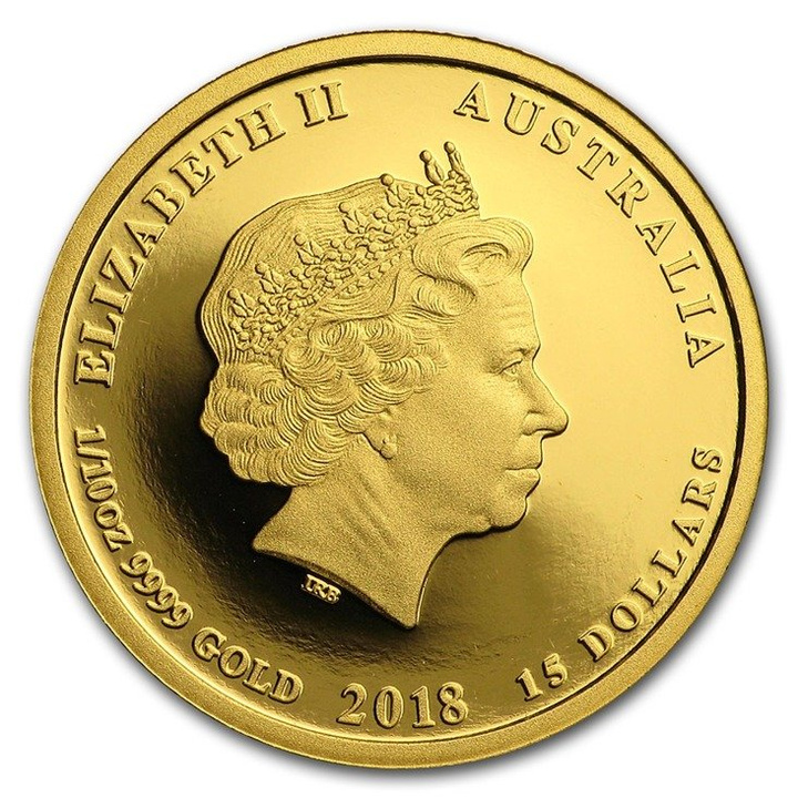 Lunar II: Año del Perro 1/10 onza Oro 2018 PROOF