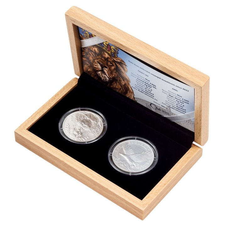 Zestaw 2 monet Niue: Czech Lion and Slovakia Eagle 2 x 1 uncja Srebra 2023