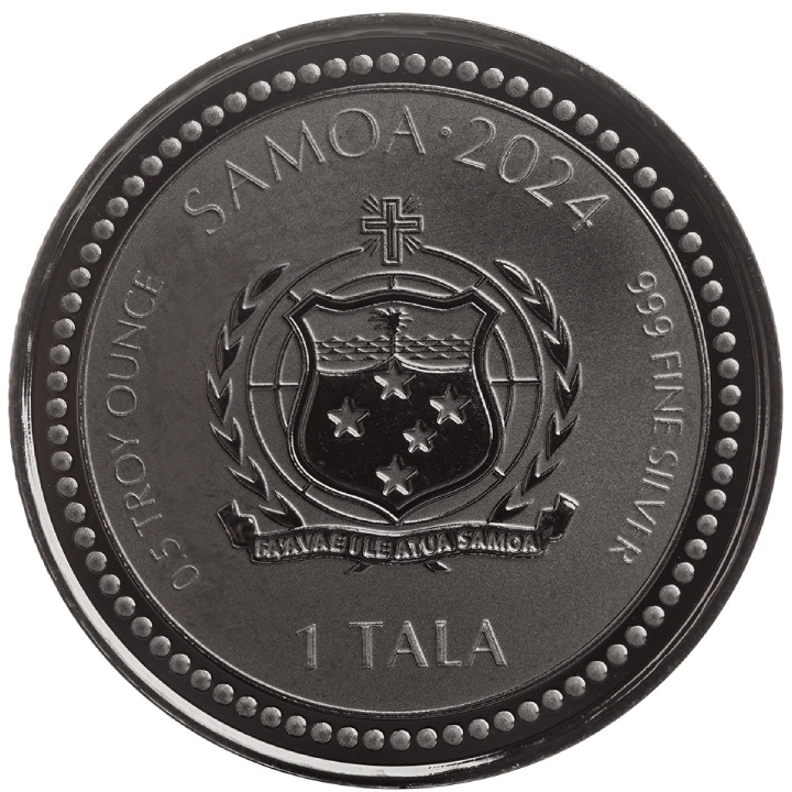 Samoa: Year of the Dragon 1/2 oz Silber 2024 Black Rhodium