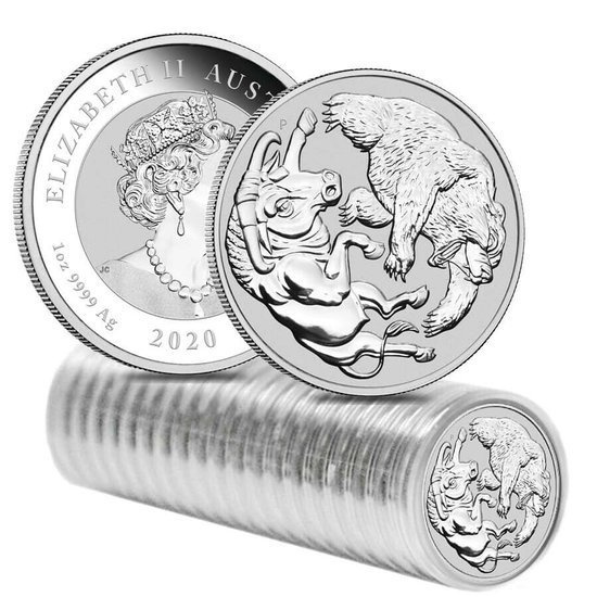 Bull and Bear 1 oz Silbermünze 2020
