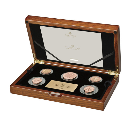 Zestaw 5 złotych monet Wielka Brytania 2022 Proof Commemorative Coin