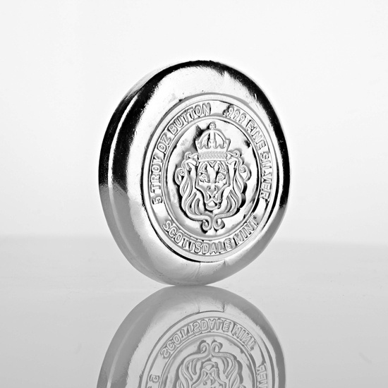 Scottsdale Mint Lion Button 5 once d'argento Rotondo