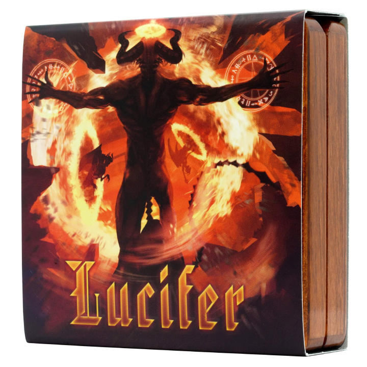 Niue: Angels and Demons - Lucifer 1 oz Silber 2021 GIlded High Relief Antiqued Coin