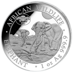 African Wildlife : Éléphant de Somalie 1 once Argent 2026 Privy Mark WMF Berlin