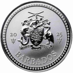 Barbados: Trident 1 uncja Srebra 2025 Prooflike