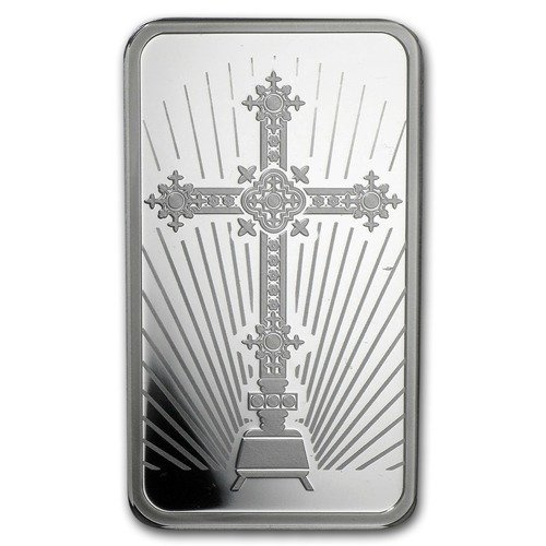 1 oz Bar Silver PAMP Suisse Religious Series (Romanesque Cross)