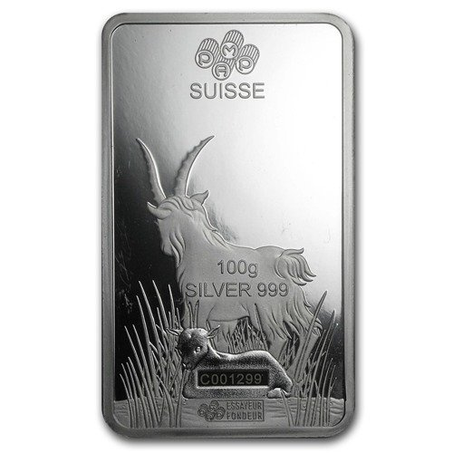 100 g Lunar Year of the Goat ezüsttömb
