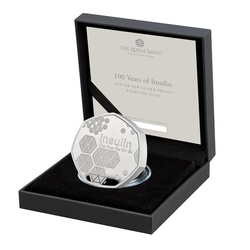 100° anniversario della scoperta dell'insulina Argento 2021 Proof Piedfort Coin