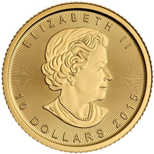 Hoja de Arce Canadiense 1/4 oz Oro 2015