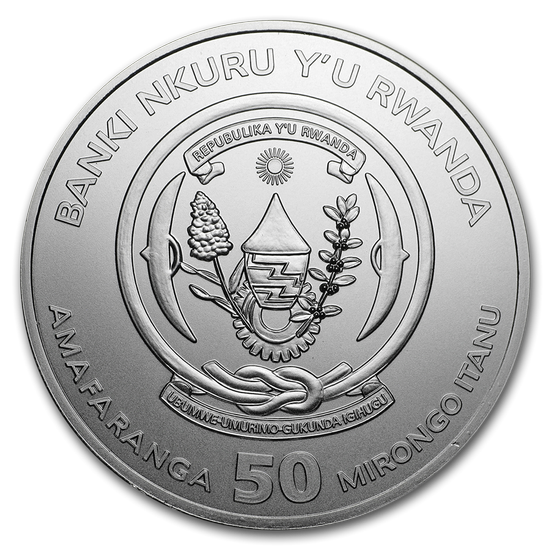 Ruanda: Onza Africana - Jirafa 1 oz Plata 2018