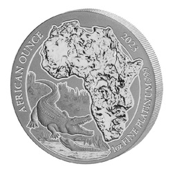 Rwanda: African Ounce - Nile Crocodile 1 unce platiny 2023