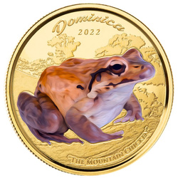 Dominica: Mountain Chicken coloured 1 oz Gold 2022