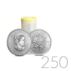 Foglia d'acero canadese 1 oncia d'argento 2020 PACCHETTO DA 250 PEZZI