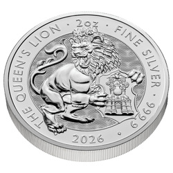 The Royal Tudor Beasts: Queen's Lion 2 uncje Srebra 2026