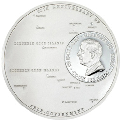 Cook Islands: 60 Years of Self-Government kolorowany 2 uncje Srebra 2025 Proof 