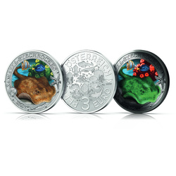 Yellow Stingray colorée 3 euros de cuivre 2024