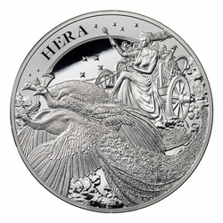 St Helena: Goddess - Hera and the Peacock 10 oz Silver 2022 Proof