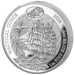 Rwanda: Nautical Ounce - Kruzenshtern 1 uncja Srebra 2026 Proof