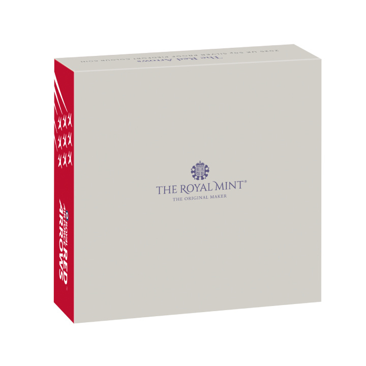 The Red Arrows colorato 50p Argento 2025 Proof Piedfort